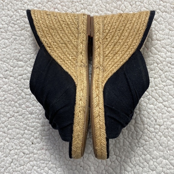 Circus Sam Edelman Black Espadrille Wedge Sandals Size 7.5 - Picture 10 of 13